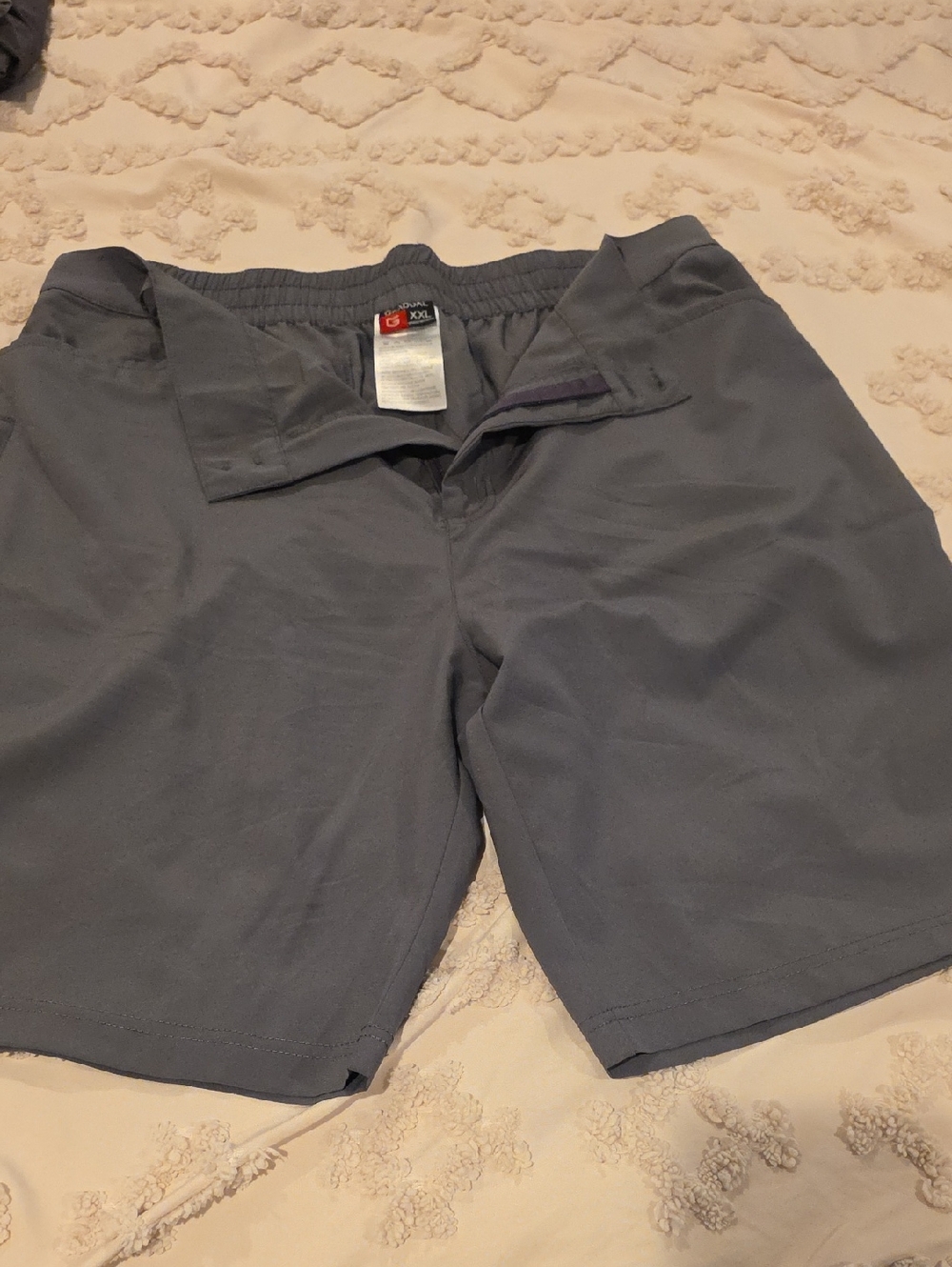Womens Gray Casual Elastic Waist Golf Shorts